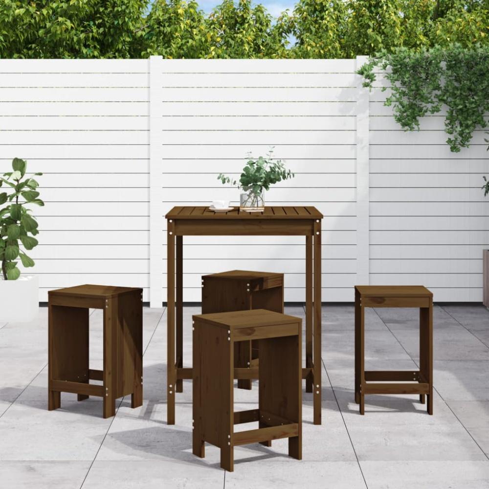 vidaXL 5-tlg. Gartenbar-Set Honigbraun Massivholz Kiefer 3157742 Bild 1