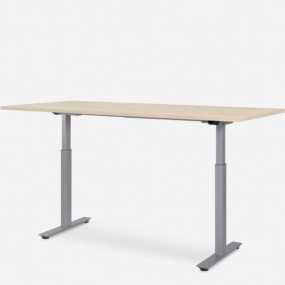 180 x 80 cm WRK21® SMART - Mandal Ahorn / Grau elektrisch höhenverstellbarer Schreibtisch Bild 1