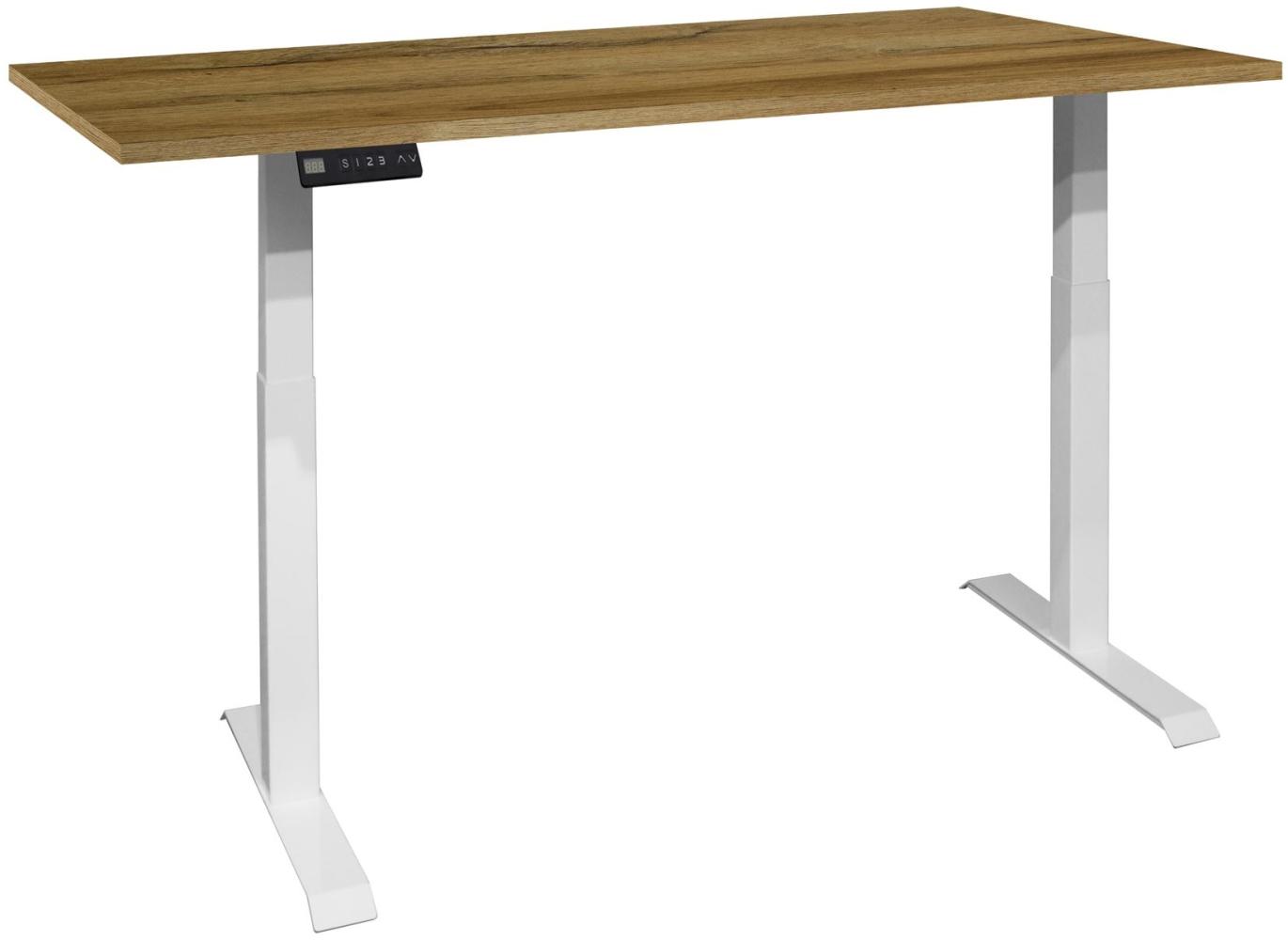 Schreibtisch höhenverstellbar elektrisch Edithe 200x100 weiß/grandson oak 14240-200100 Bild 1