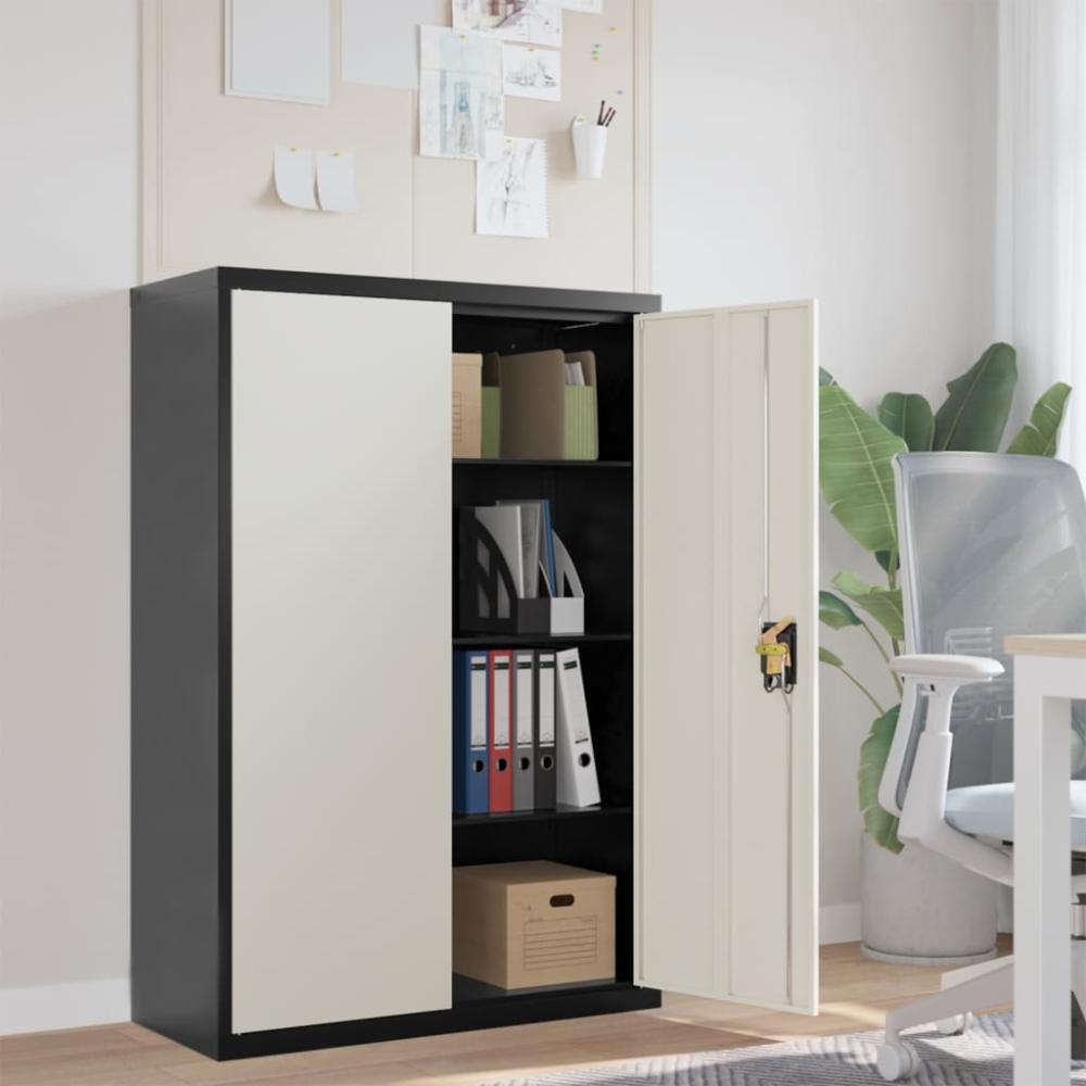 vidaXL Aktenschrank Anthrazit und Weiß 90x40x140 cm Stahl 339748 Bild 1