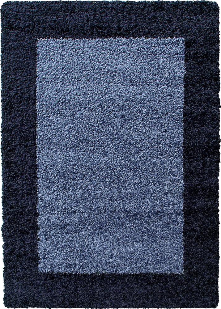 Hochflor Teppich Lux rechteckig - 240x340 cm - Marineblau Bild 1