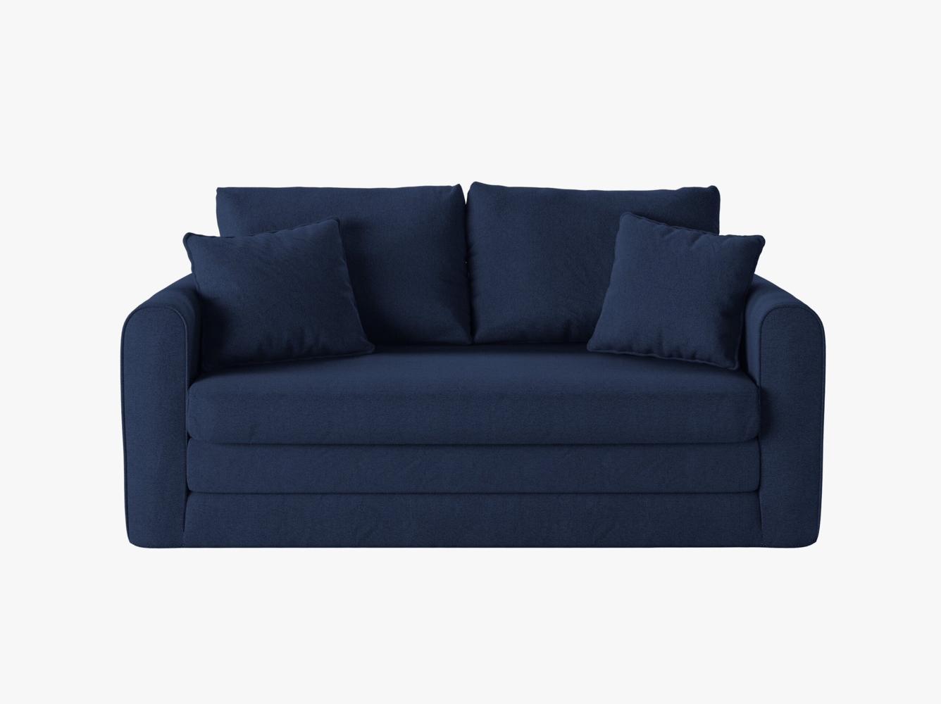 Micadoni Schlafsofa Lido 2-Sitzer Strukturierter Stoff Marineblau 195x128 Bild 1