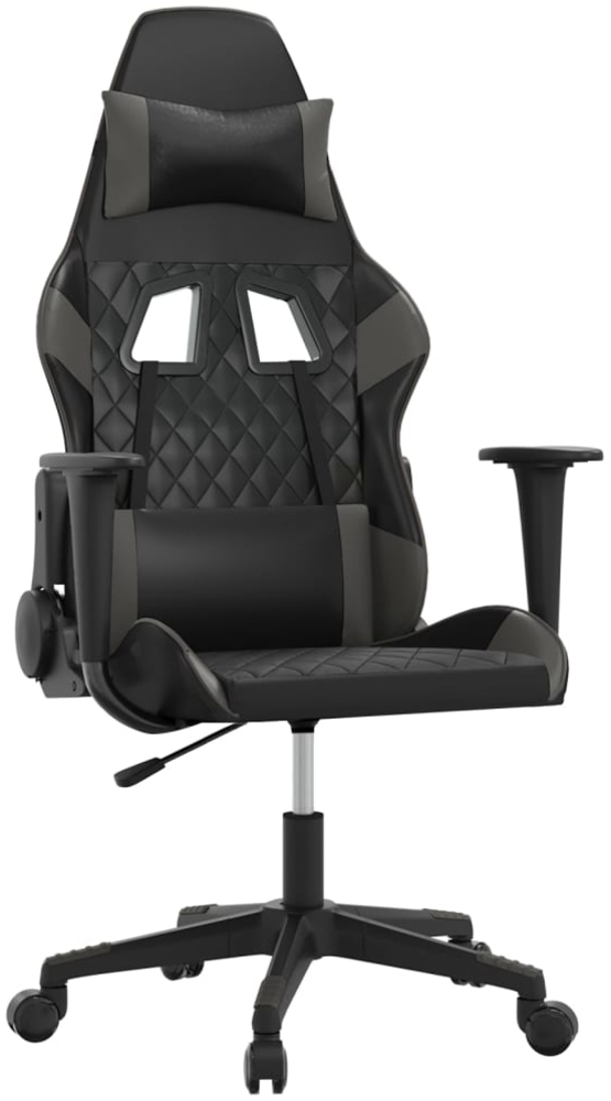 vidaXL Gaming-Stuhl Schwarz und Grau Kunstleder 3143757 Bild 1