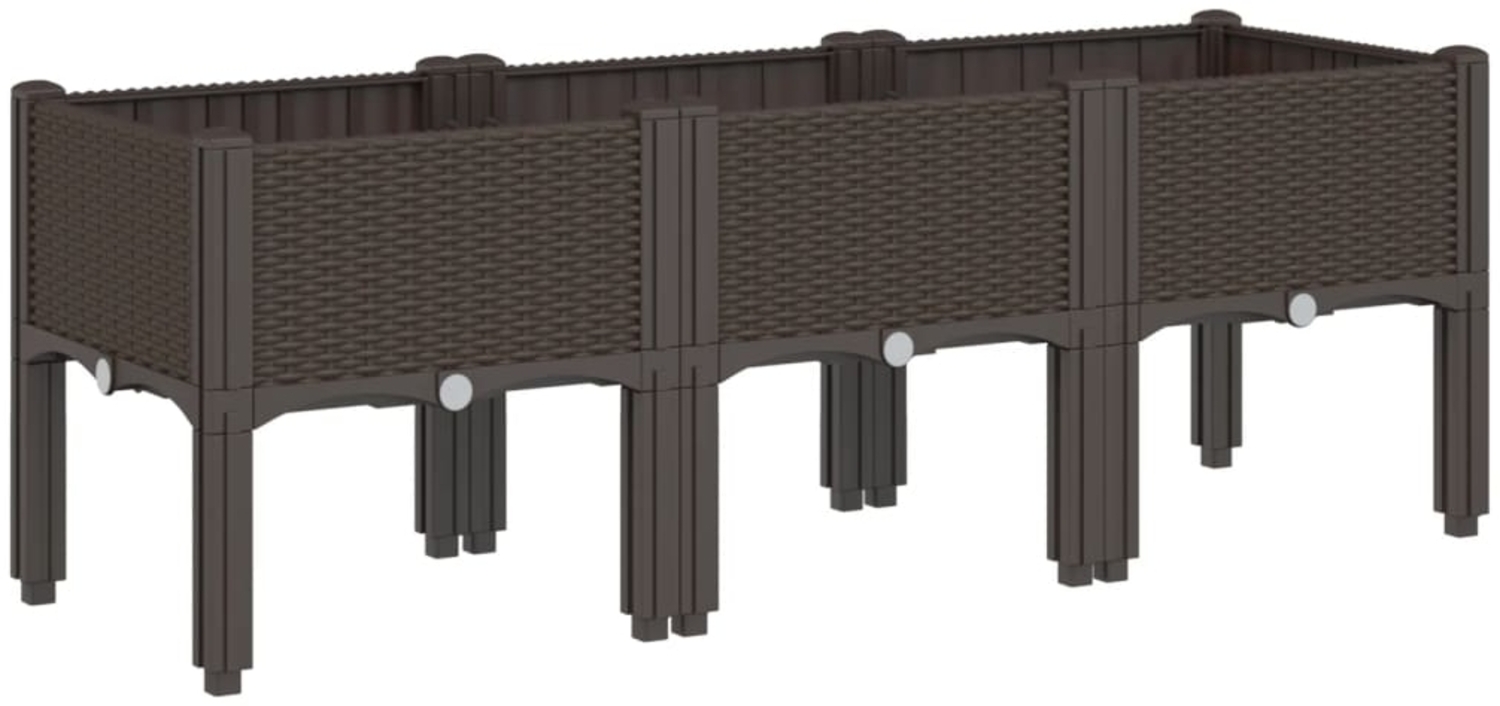 vidaXL Pflanzkasten mit Beinen Braun 120x40x42 cm PP 367900 Bild 1