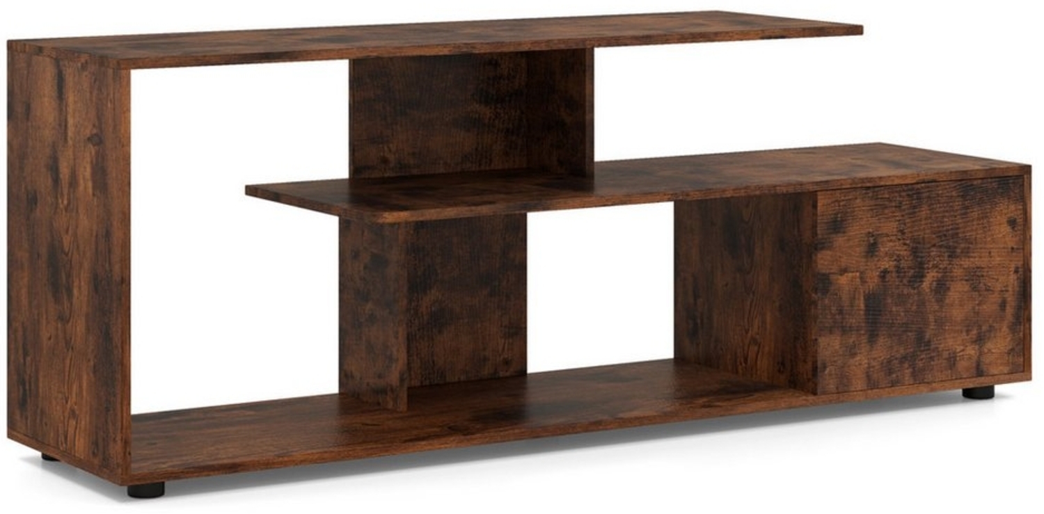 COSTWAY TV-Schrank bis zu 55 Zoll, mit Ablageflächen & Schrank, 152x38x58,5cm Bild 1