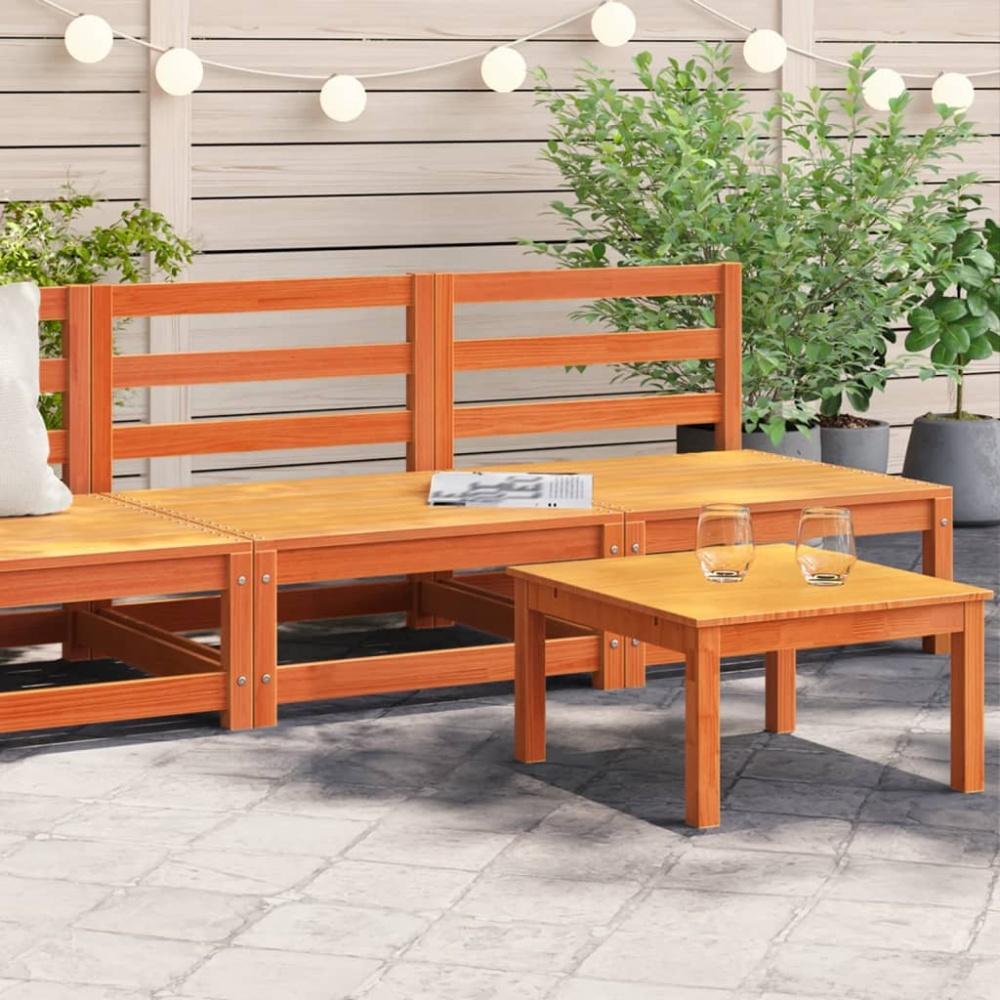 vidaXL Gartensofas ohne Armlehnen 2 Stk. Wachsbraun Massivholz Kiefer 837925 Bild 1