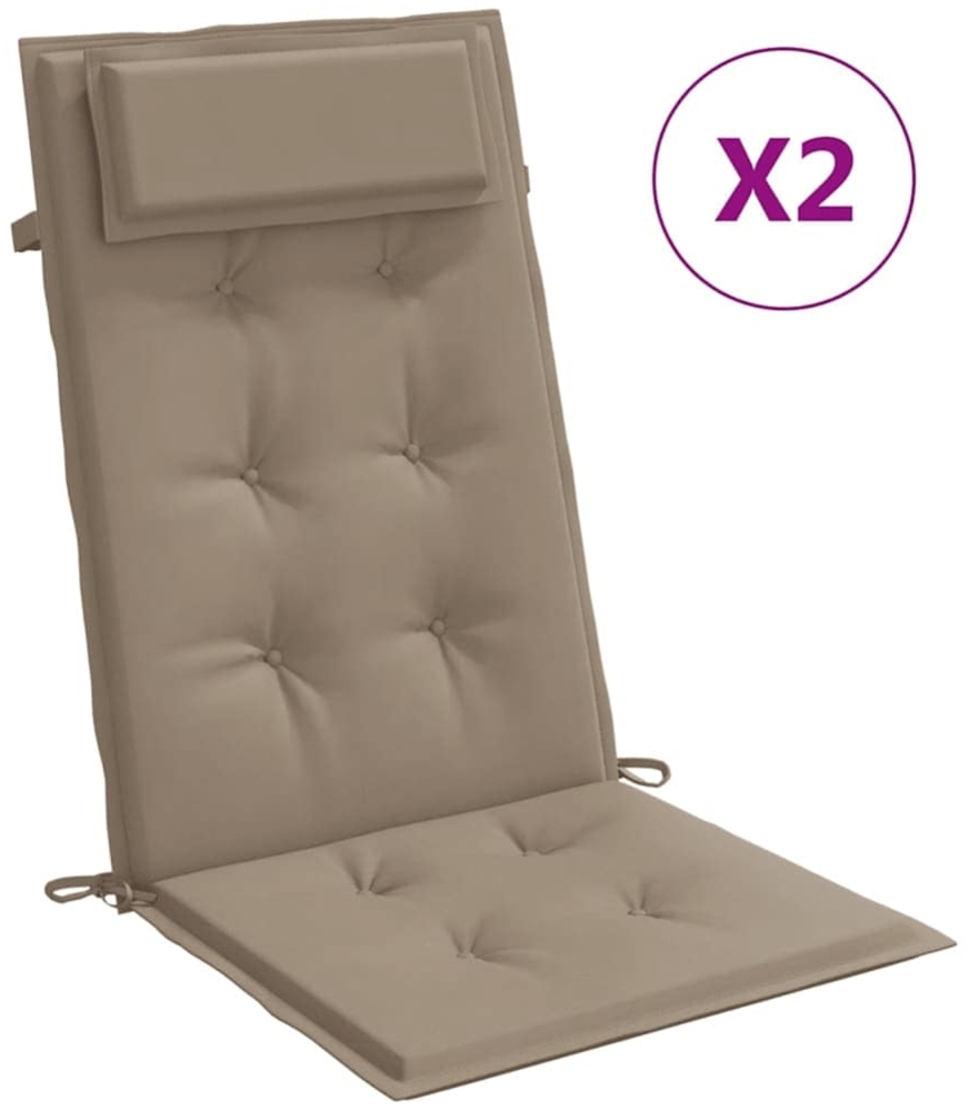vidaXL Hochlehner-Auflagen 2 Stk. Taupe Oxford-Gewebe 361898 Bild 1