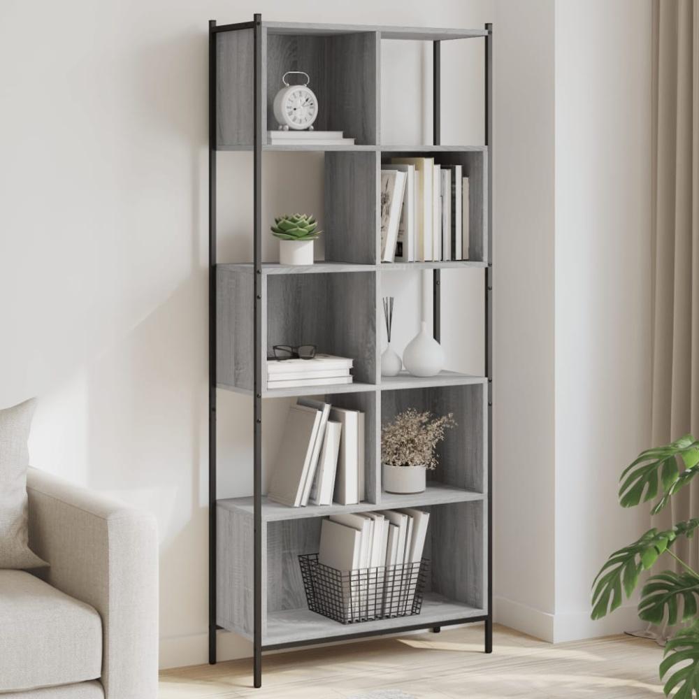 vidaXL Bücherregal Grau Sonoma 72 x 28 x 172 cm Holzwerkstoff 3213655 Bild 1