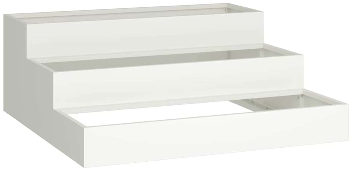 vidaXL Garten-Pflanzgefäß Weiß 90 x 90 x 35 cm Kaltgewalzter Stahl 865835 Bild 1