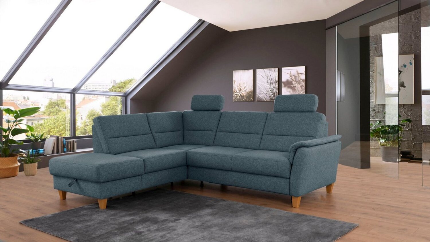Home affaire Ecksofa Palmera L-Form, Federkern, wahlweise mit Bettfunktion und mit/ohne Stauraum Bild 1