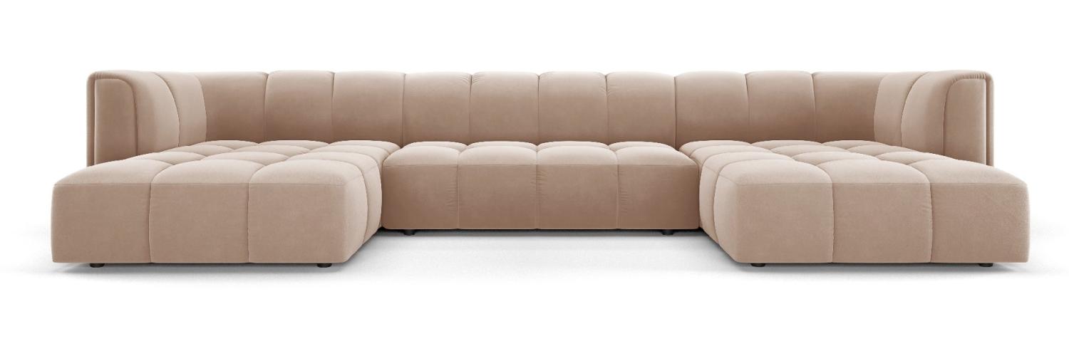 Micadoni Panorama Sofa Serena 5-Sitzer Samtstoff Beige Bild 1