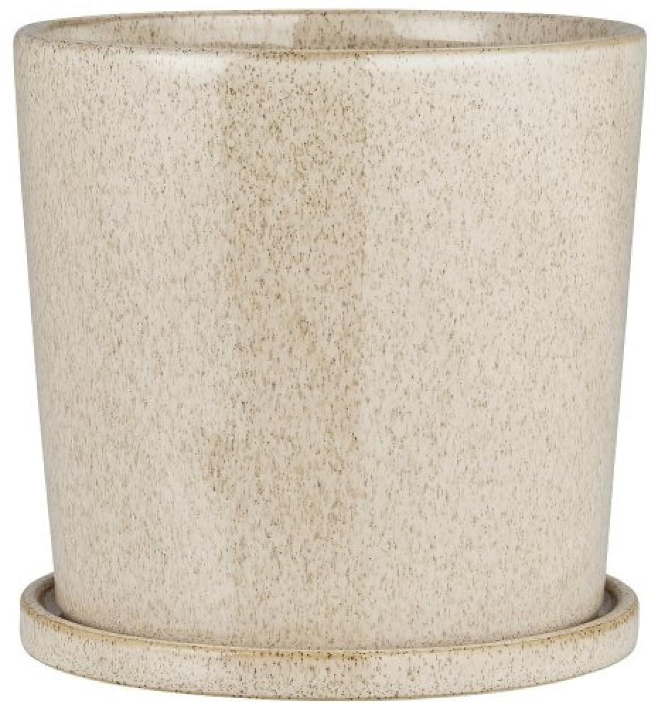 Ib Laursen Topf glasiert mit Untersetzer Saga Creme (14x14,5cm) (2-teilig) 13803-01 Bild 1