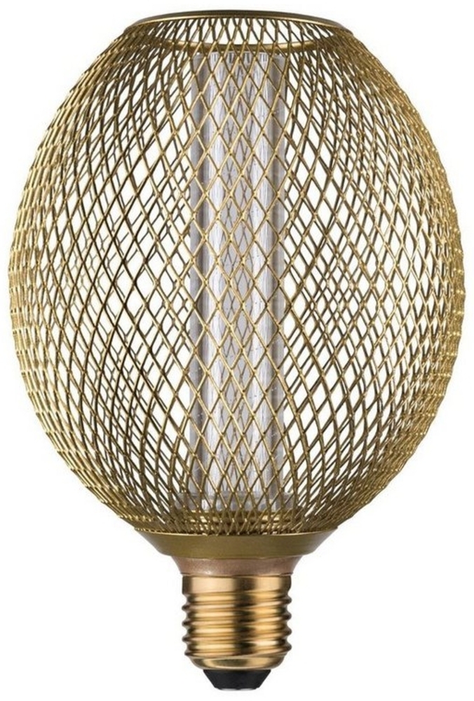 Paulmann 29089 Metallic Glow Edition Standard 230V LED Globe E27 Spiral 4,2W 200lm 110mm Messing Metall 1800K Bild 1