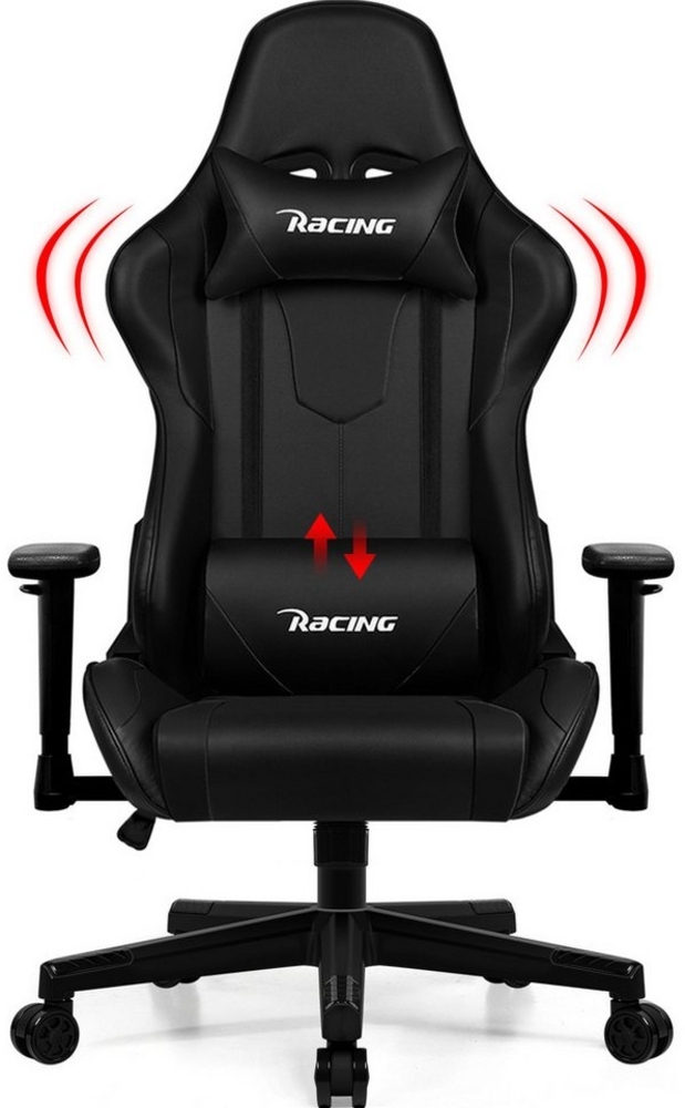 Adormii Gaming-Stuhl Gaming Stuhl ergonomisch Gaming Chair Bürostuhl verstellbare (Gaming Stuhl mit verstellbaren Lendenkissen, Armlehne und Kopfstütze, Gamer Stuhl Bequeme Sitzkissen), gepolsterter Gaming-Stuhl, mit Wippfunktion, bis 150 kg Belastbarkeit Bild 1