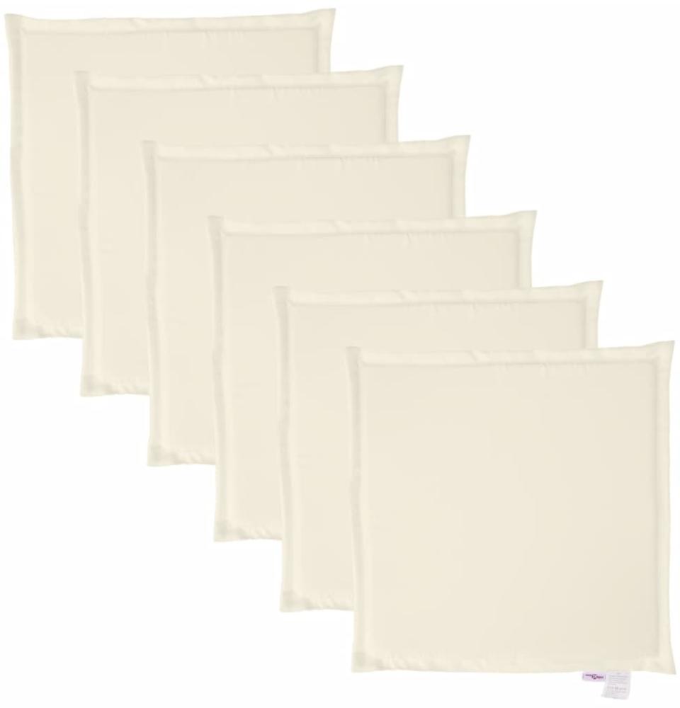 vidaXL Garten-Sitzkissen, quadratisch, 6 Stück, Polyester creme, 45 x 45 x 2 cm Bild 1