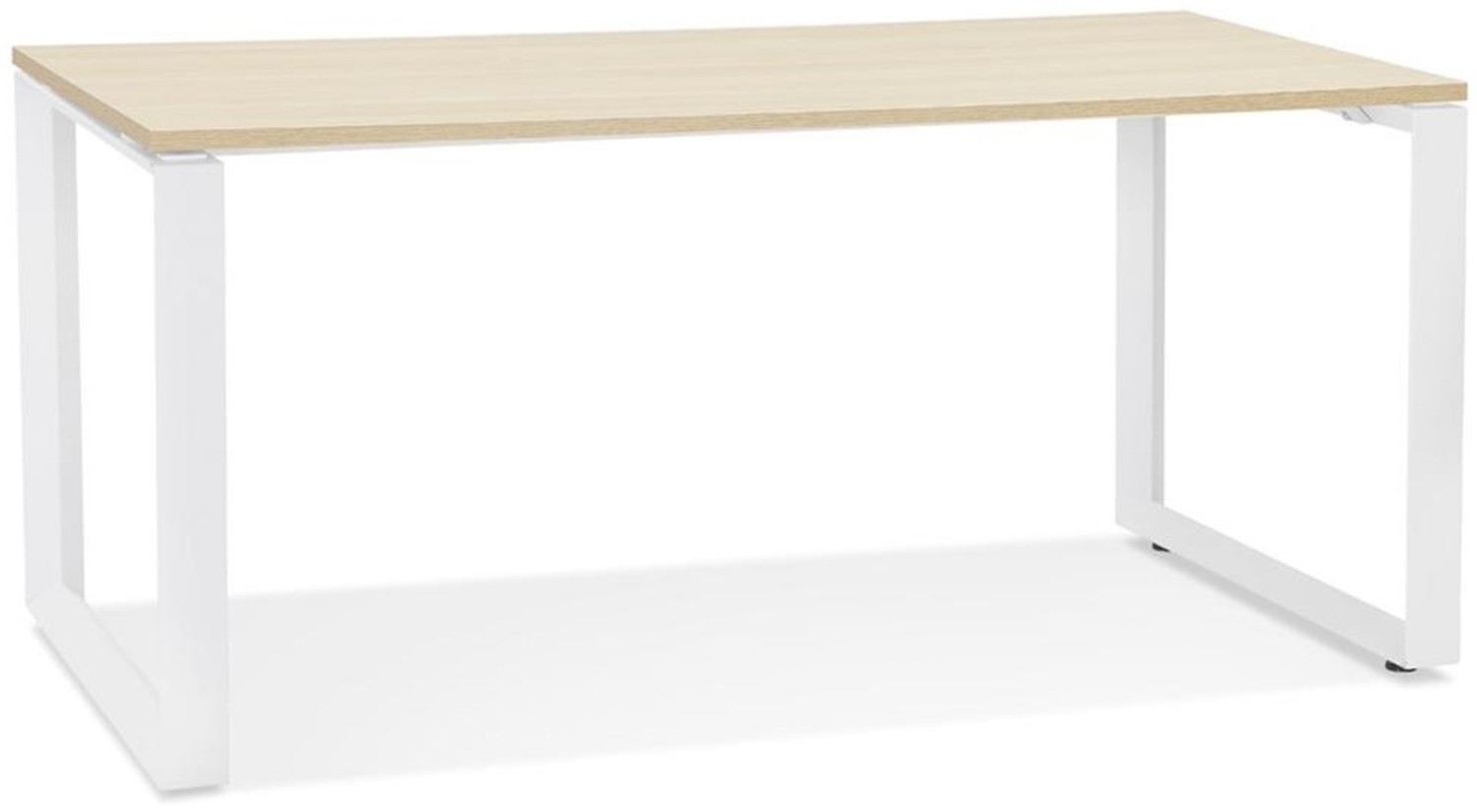 Kadima Design Computertisch | 160x80 cm | Designer Homeoffice ergonomisch für Büro | Beige-Weiß Holz-Metall | Arbeitstisch Bild 1
