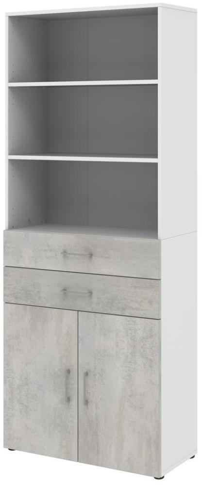 Aktenschrank in Beton Optik - 80x212,5x34,4cm (BxHxT) Bild 1