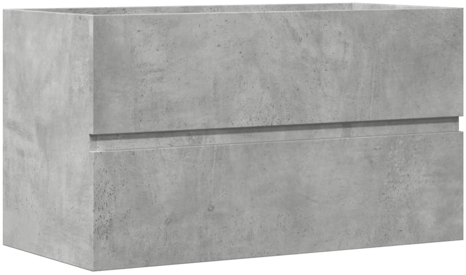 vidaXL Waschbeckenunterschrank Betongrau 90x38,5x45 cm Holzwerkstoff 856248 Bild 1