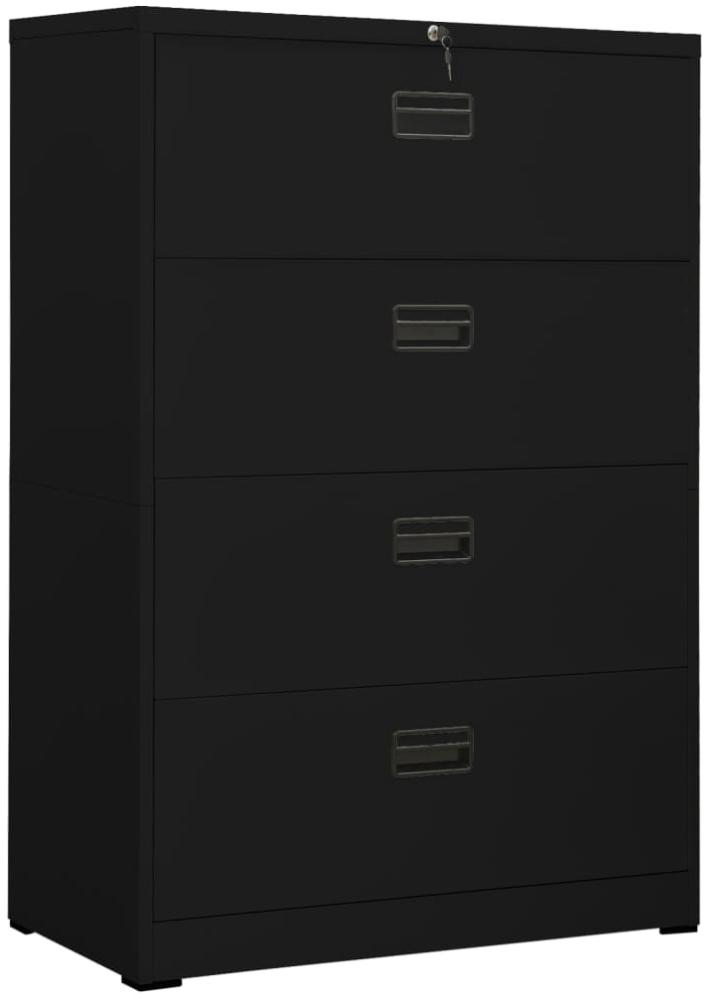 vidaXL Aktenschrank Schwarz 90x46x134 cm Stahl 336296 Bild 1