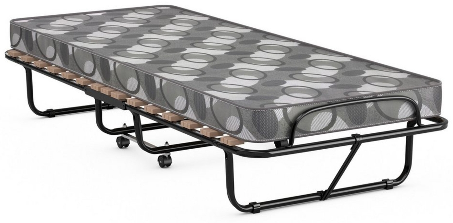 COSTWAY Gästebett klappbar 80x190cm auf Rädern, mit Matratze, bis 130kg Bild 1
