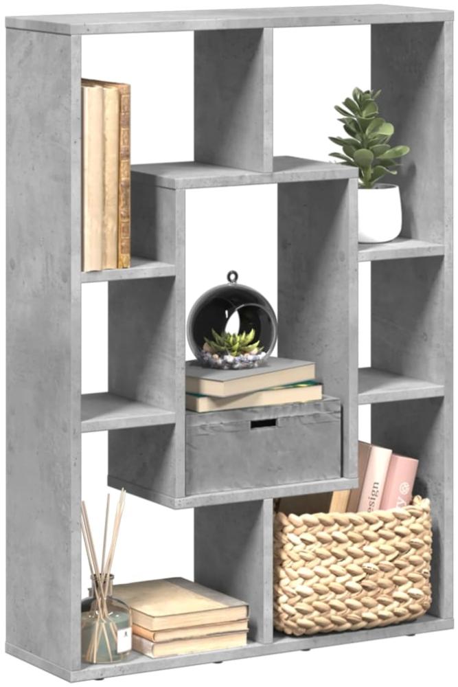 vidaXL Bücherregal Betongrau 63x20x90 cm Holzwerkstoff 858141 Bild 1