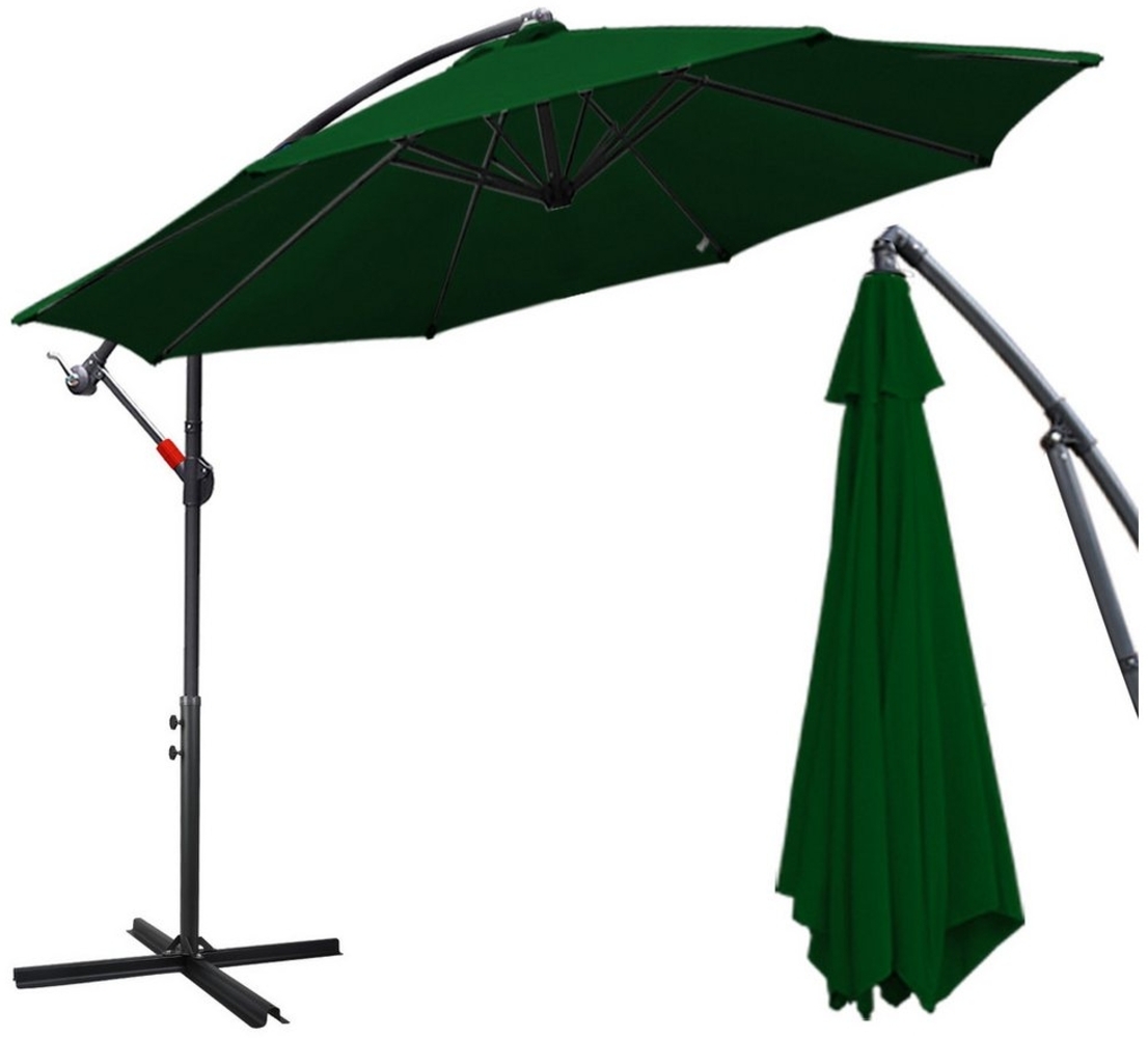 Clanmacy Sonnenschirm Sonnenschirm 300/350cm UV40+ UV-Schutz Gartenschirm Pavillon Terrassen, Aluminium/Polyester Bild 1