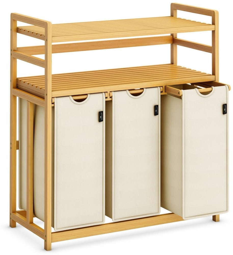 AdelDream Wäschekorb Wäschekorb 150L – 3 Fächer & 2 Regale Bild 1