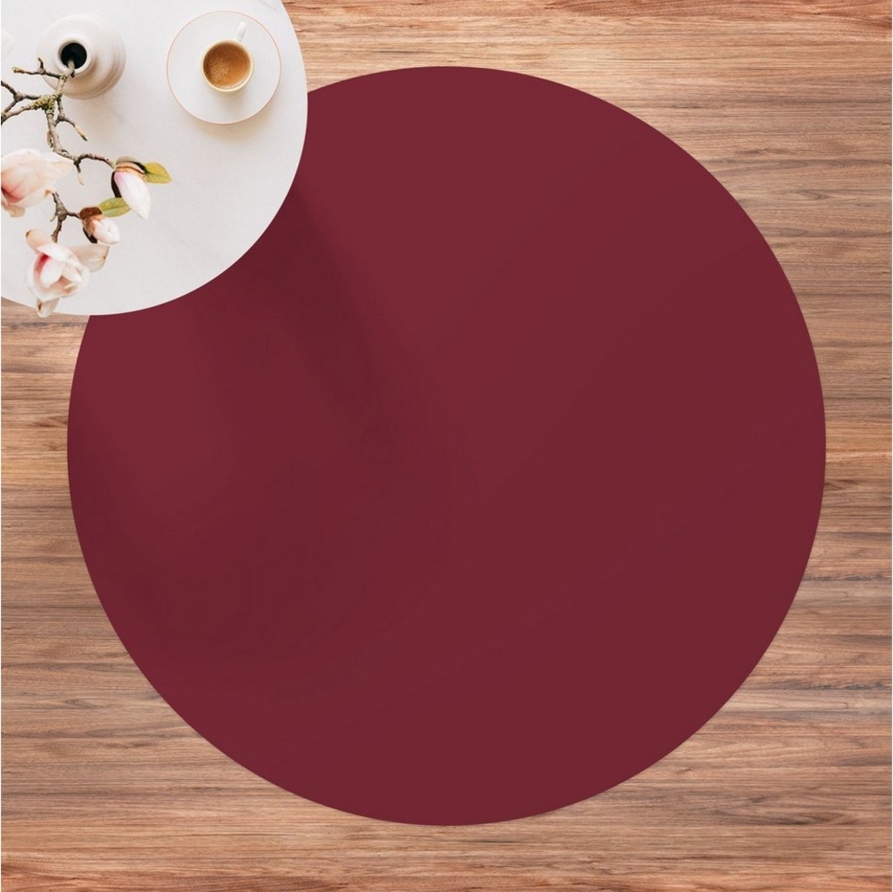 Bilderdepot24 Teppich Vinyl Wohnzimmer Schlafzimmer Flur Küche Einfarbig modern, rund - rot glatt, nass wischbar (Küche, Tierhaare) - Saugroboter & Bodenheizung geeignet Bild 1