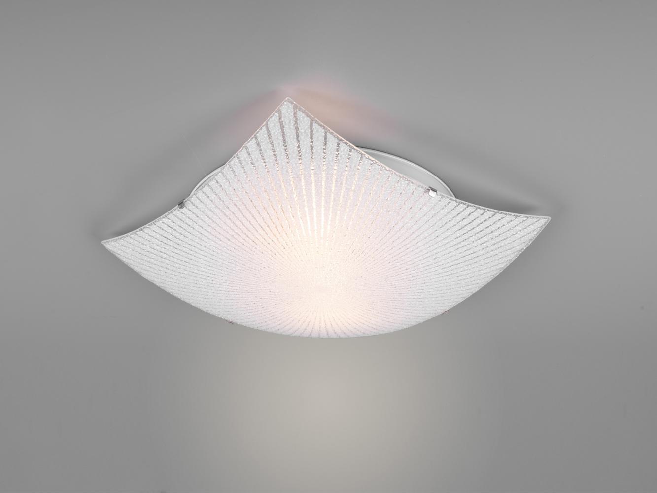 Flache LED Deckenleuchte mit Glas Lampenschirm weiß, 40 x 40cm Bild 1