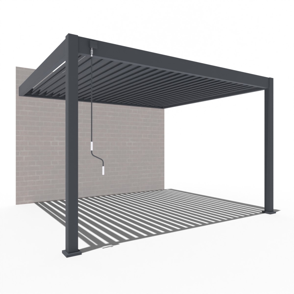 Weide Deluxe | Wand Pergola | Voll Aluminium | 3,6 x 4 M | Lamellendach anthrazit Bild 1