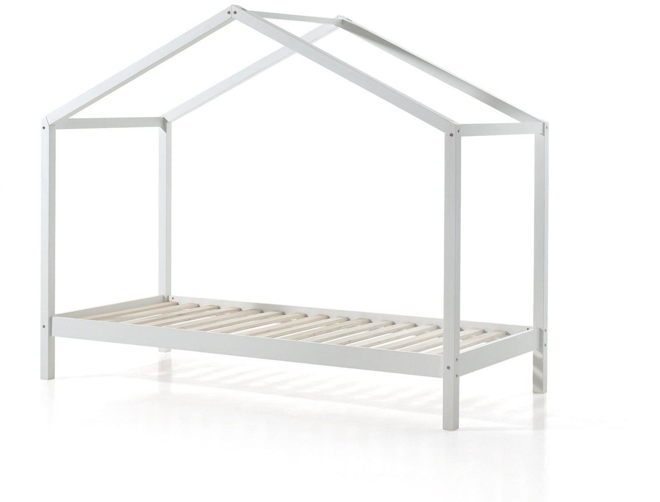Hausbett Kapua 210x97x170 Kinderbett Massivholz Weiß Bild 1