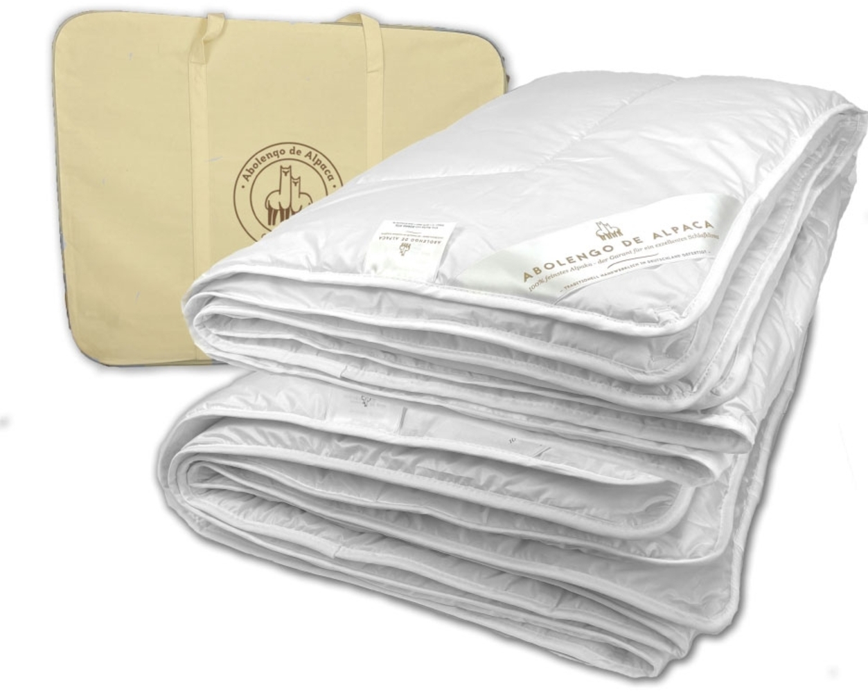 Alpaka Bettdecke 4 Jahreszeiten, Premium Line, Füllung aus 100% Baby Alpaka (135x200cm) 2 Decken zum zusammenknüpfen 1x Sommer und 1x Gzj), Bezugsstoff: 200er Baumwollbatist von Abolengo de Alpaca Bild 1