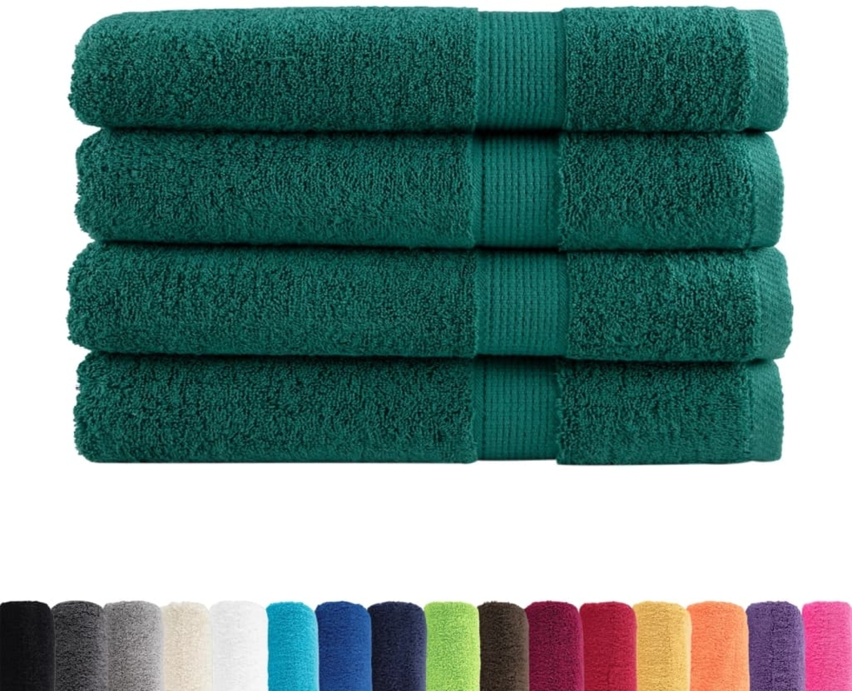 vidaXL Premium-Handtücher SOLUND 4 Stk. Grün 100x200 cm 600 g/m² 137342 Bild 1