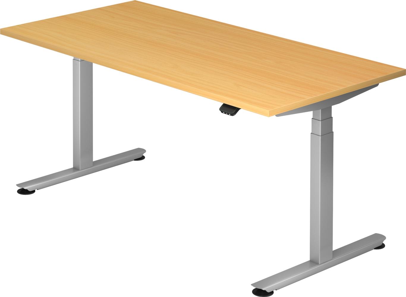 bümö® smarter Schreibtisch Serie-XDLB elektrisch höhenverstellbar mit Bluetooth & App-Steuerung 160 x 80 cm in Buche Bild 1