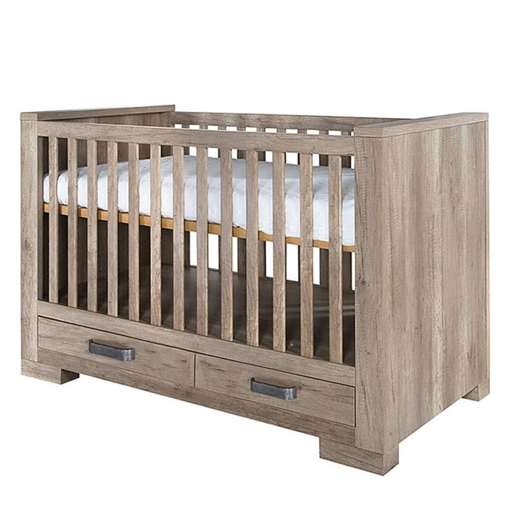 Kidsmill Brent Babybett mit Schublade Oldwood 70 x Bild 1