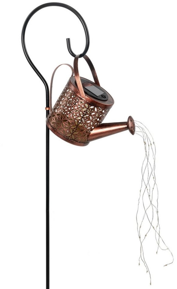 BONETTI LED Solarleuchte Deko Solar LED Gießkanne aus Metall mit LED-Licht, Ein-/Ausschalter, Einschaltautomatik, solarbetrieben, LED, warm-weiß, Einschaltautomatik Bild 1