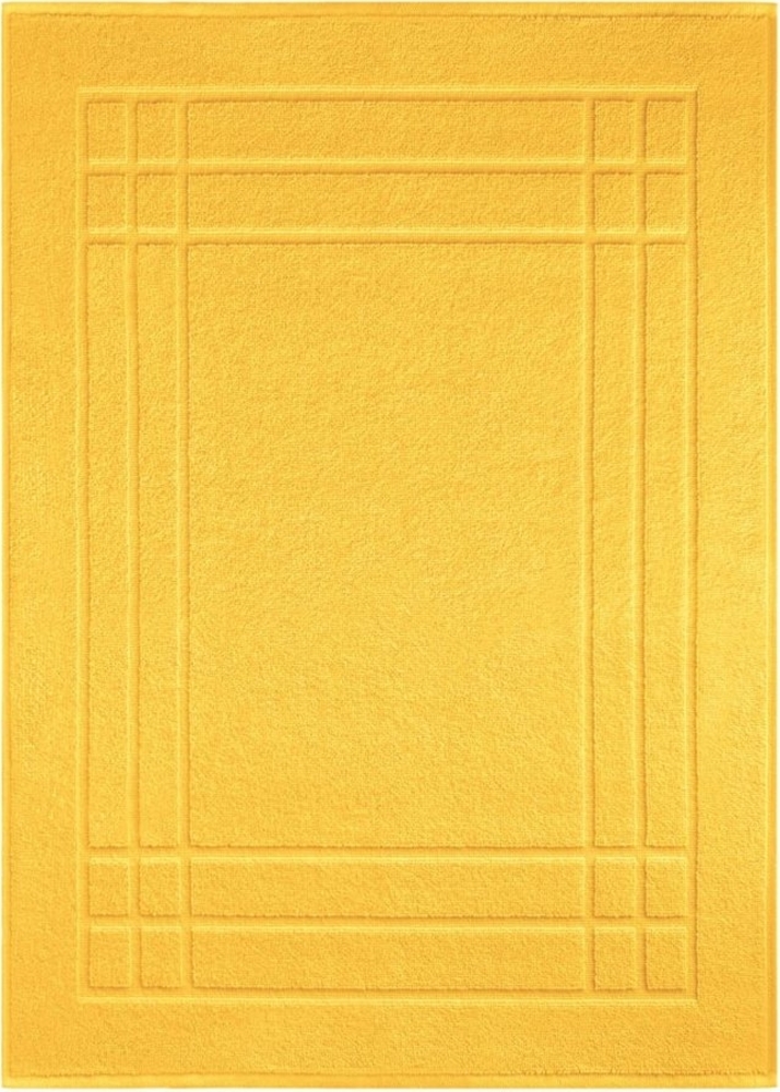 Lashuma Badematte Pure, Höhe 5 mm, schnell trocknend, Baumwolle, rechteckig, gelbe Duschmatte Baumwolle 50x70 cm Bild 1