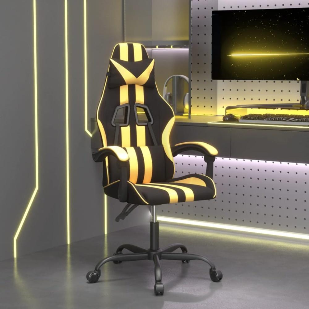 vidaXL Gaming-Stuhl Drehbar Schwarz und Golden Kunstleder 349521 Bild 1