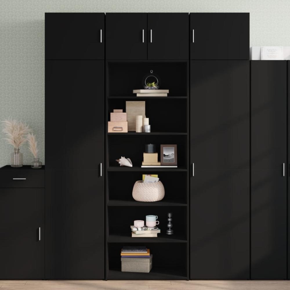 vidaXL Highboard Schwarz 70x41x185 cm Holzwerkstoff 3281688 Bild 1