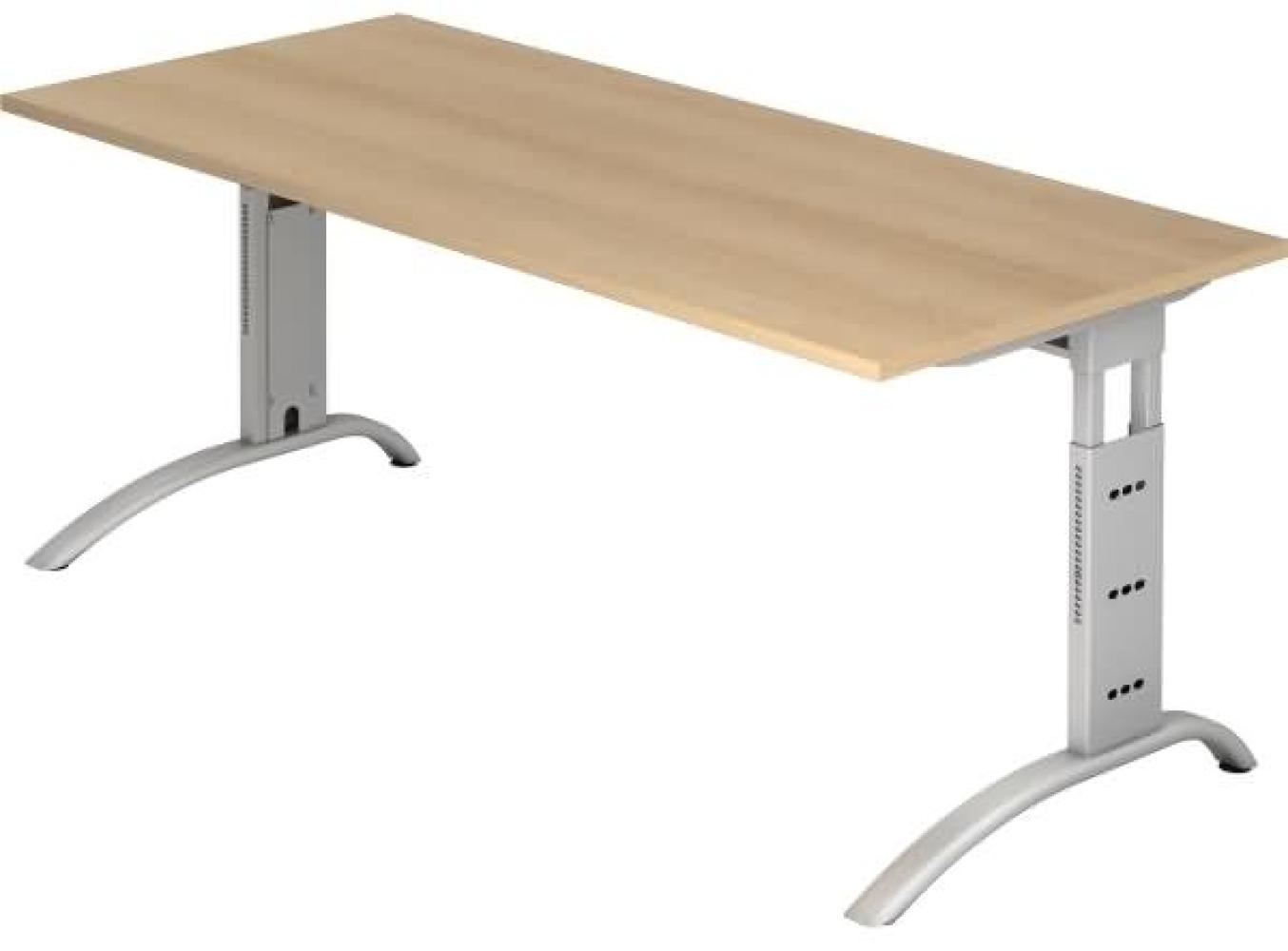 Schreibtisch FS19 C-Fuß 180x80 cm Eiche Gestellfarbe: Silber Bild 1