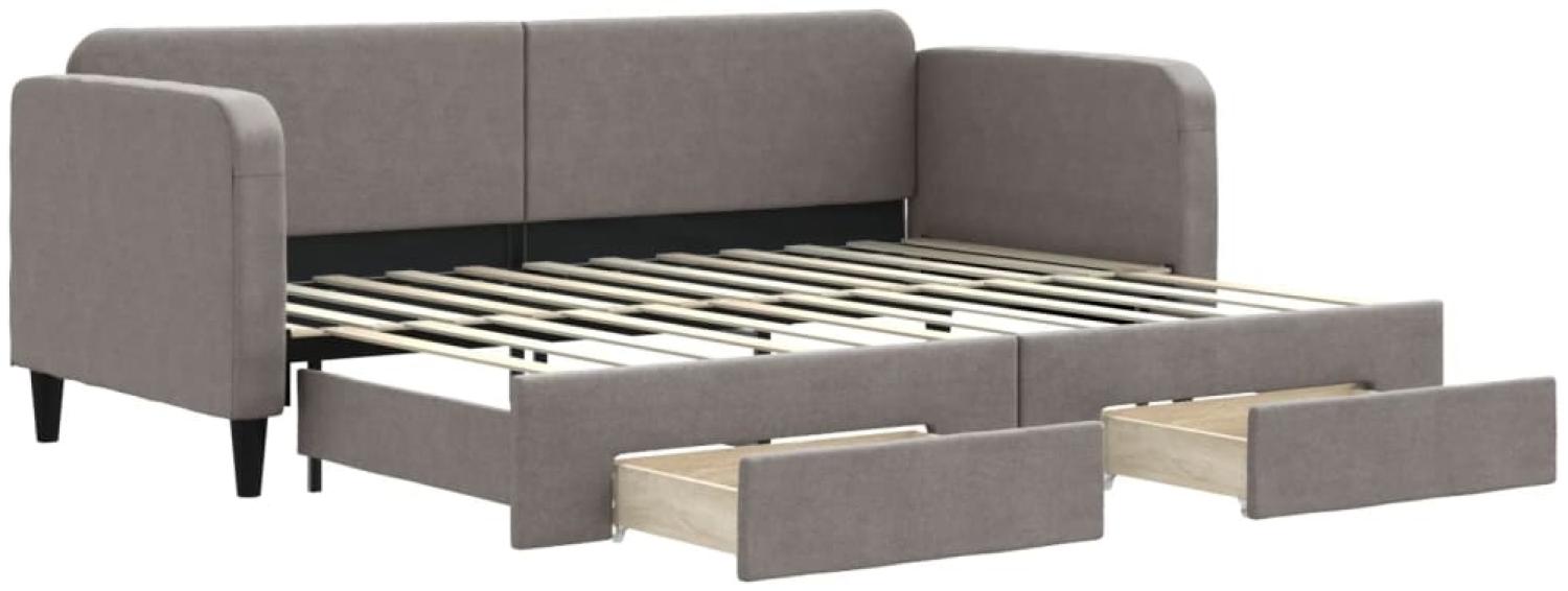 vidaXL Tagesbett Ausziehbar mit Schubladen Taupe 80x200 cm Stoff 3196850 Bild 1