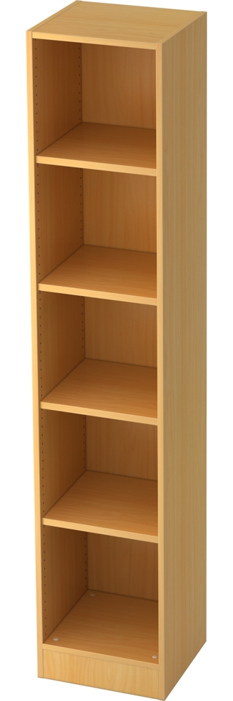 bümö office Regal Buche, Standregal Holz - Aktenregal für Ordner & Bücher, Bücherregal 40 cm schmal, 5 OH Regal Wand, Büroregal, Holzregal, Ordnerregal, Buchregal, Wandregal, Büromöbel, 6040-6 Bild 1