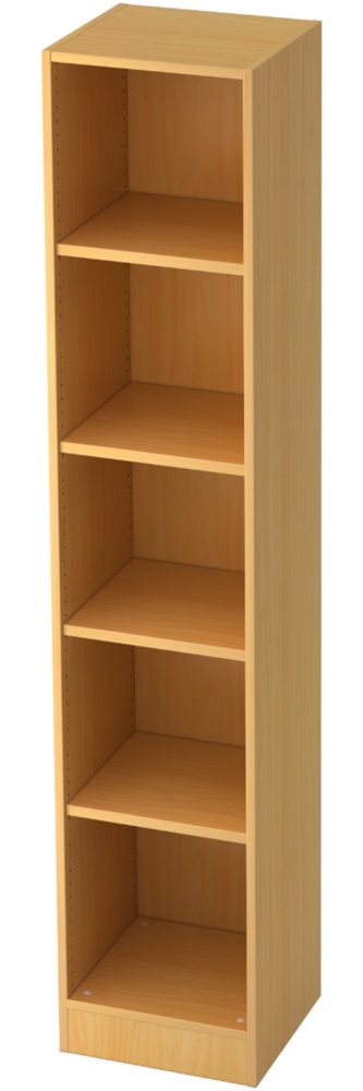 bümö office Regal Buche, Standregal Holz - Aktenregal für Ordner & Bücher, Bücherregal 40 cm schmal, 5 OH Regal Wand, Büroregal, Holzregal, Ordnerregal, Buchregal, Wandregal, Büromöbel, 6040-6 Bild 1