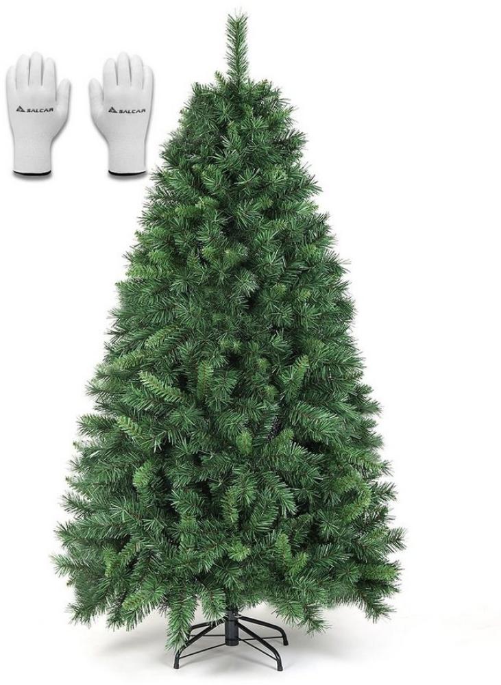 Salcar Künstlicher Weihnachtsbaum PVC Weihnachtsbaum Künstlich Tannenbaum Christbaum mit Metallständer, mit Automatisches Aufklappsystem, 120cm mit 279 Spitzen Bild 1