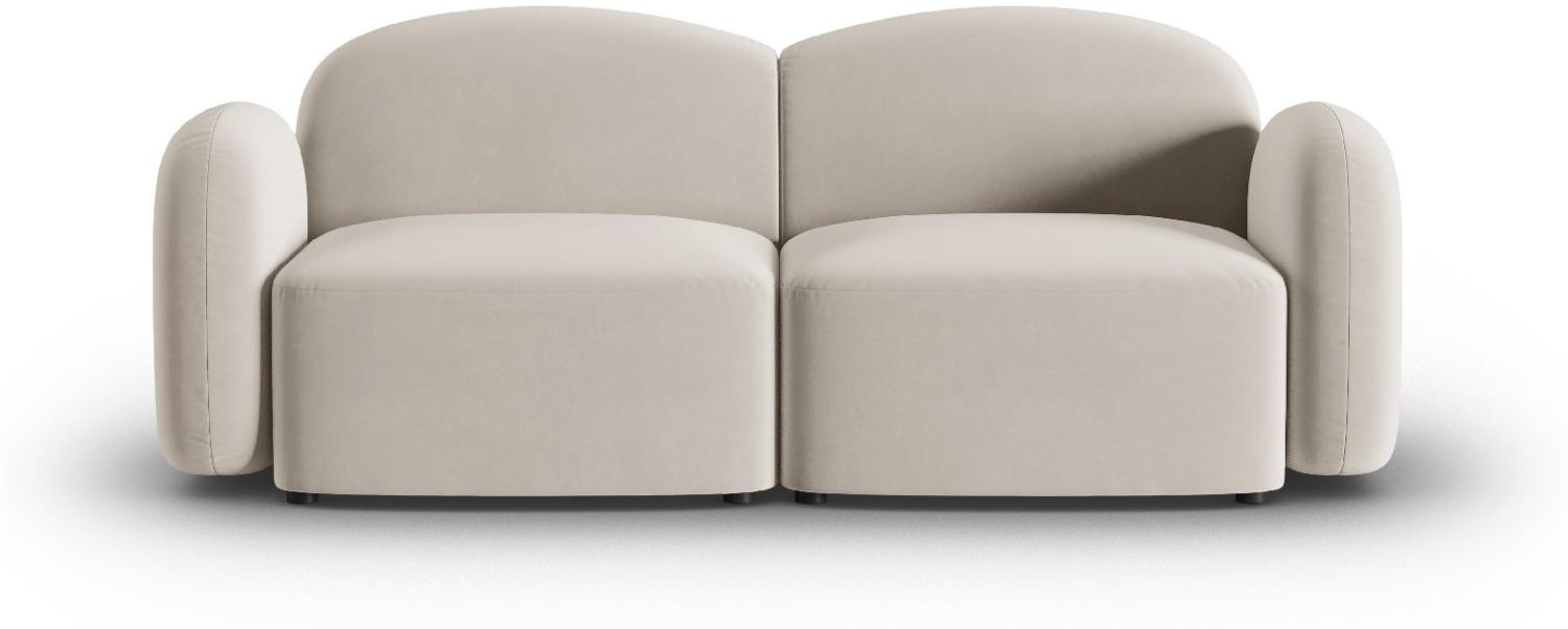 Micadoni Sofa Blair 2-Sitzer Samtstoff Hellbeige Bild 1