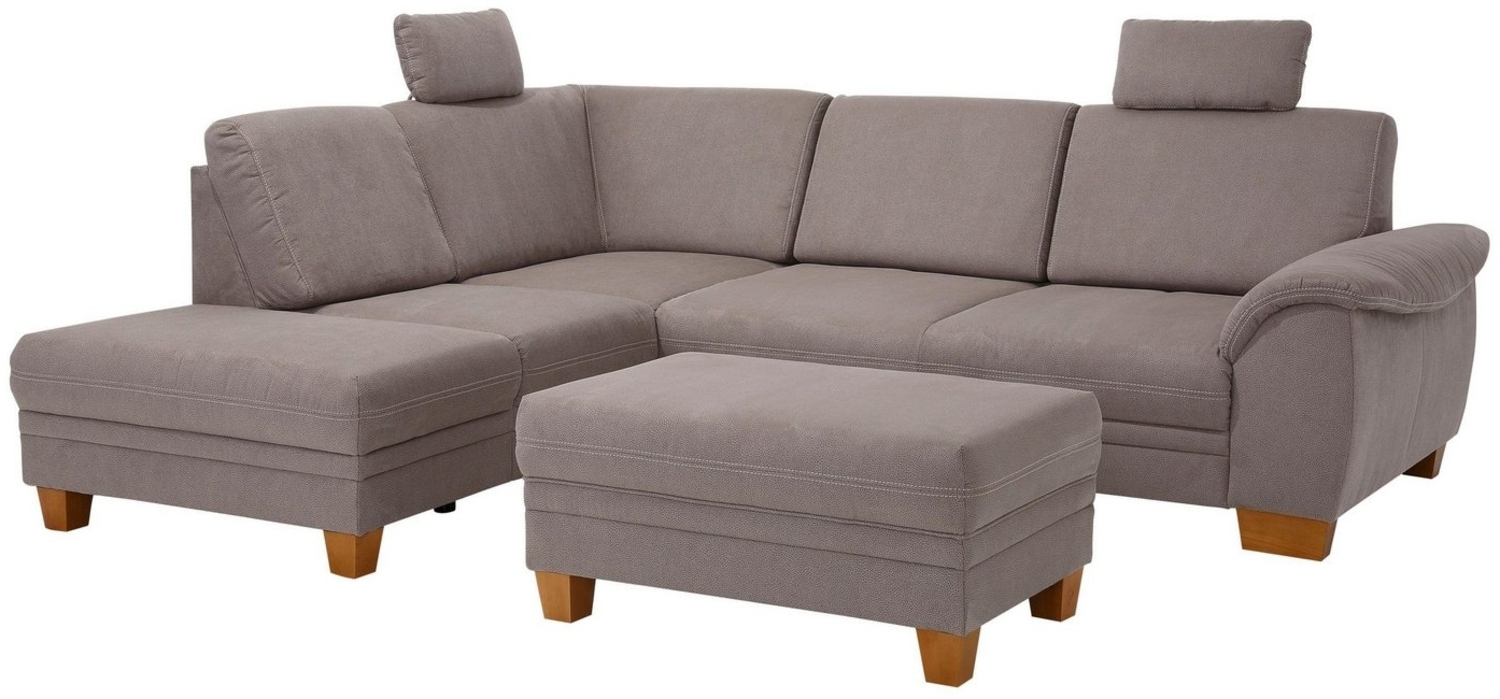 Home affaire Ecksofa Husum L-Form, mit Sitztiefenverstellung, Federkern-Polsterung und Kontrastnaht Bild 1