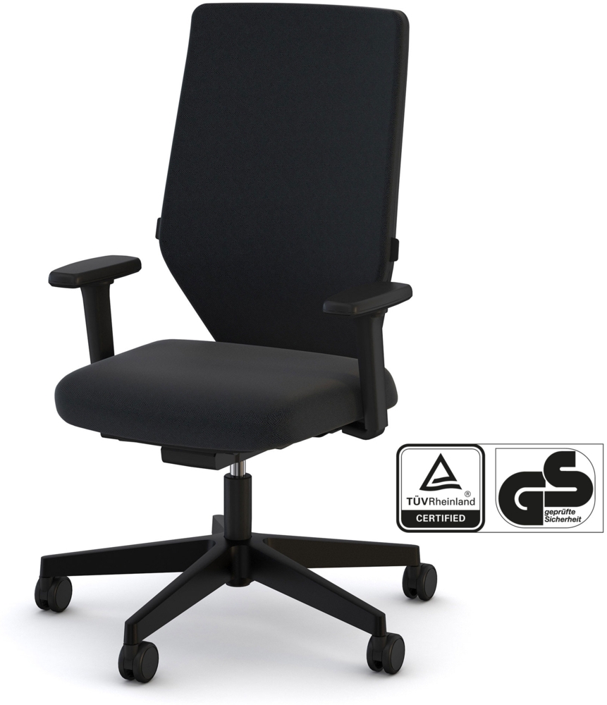 ASSMANN Bürostuhl Streamo mit Polsterrücken Schwarz 48x64x116cm Textil Bild 1