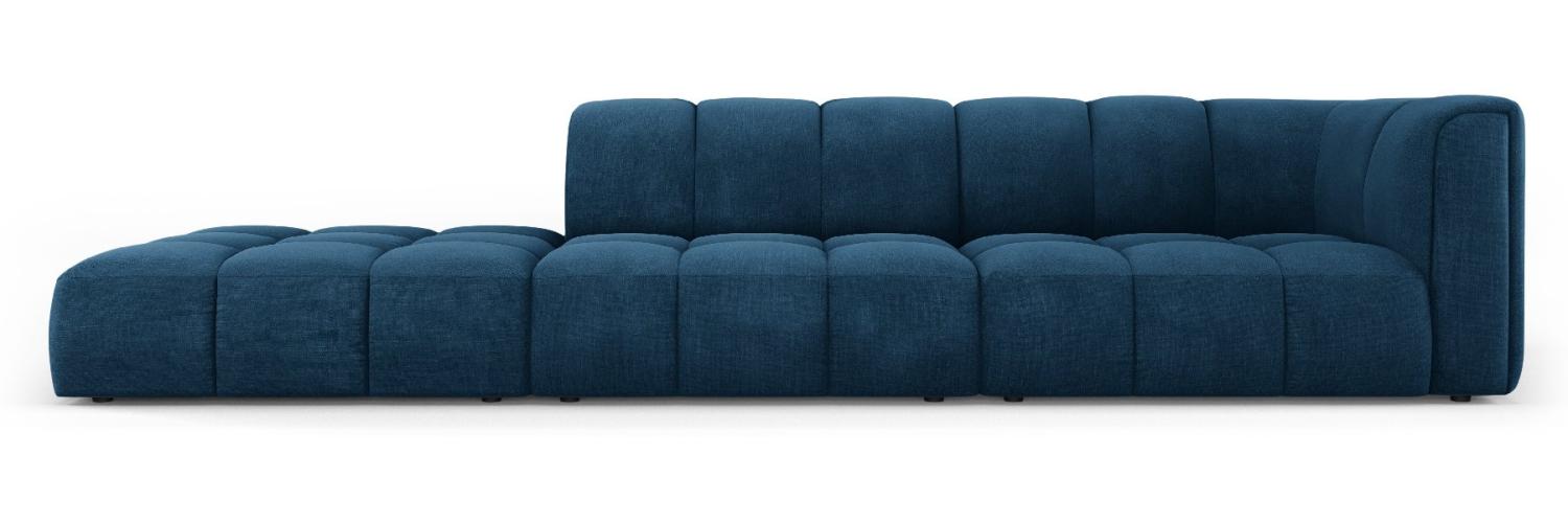 Micadoni Modulares Sofa Serena 4-Sitzer offene Seite Links Strukturierter Stoff Königsblau Bild 1