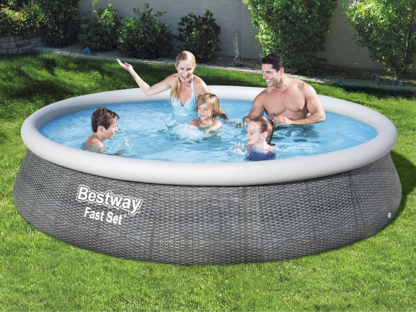 Bestway Fast Set Pool-Set mit Pumpe Aufblasbar 396x84 cm 3202552 Bild 1