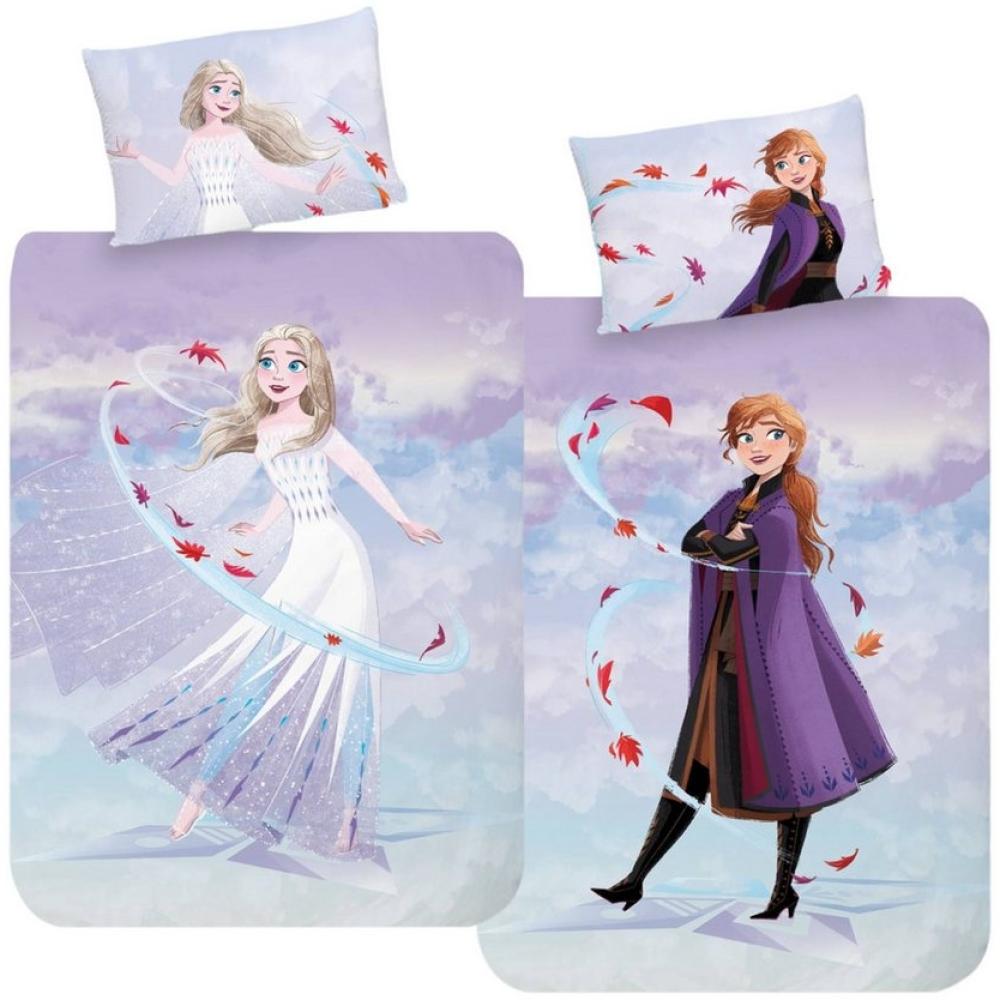 MTOnlinehandel Babybettwäsche Frozen Die Eiskönigin, Renforcé in 100x135 + 40x60 cm, 100% Baumwolle, 2 teilig, Disney, Mädchenbettwäsche mit Anna & Elsa Bild 1